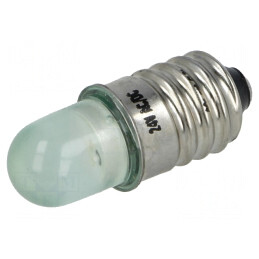 Lampă LED verde E10 24V 800-1000mcd | Electronic-mag.ro | Componente Electronice