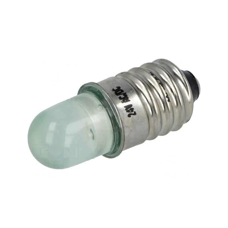 Lampă LED verde E10 24V 800-1000mcd | Electronic-mag.ro | Componente Electronice