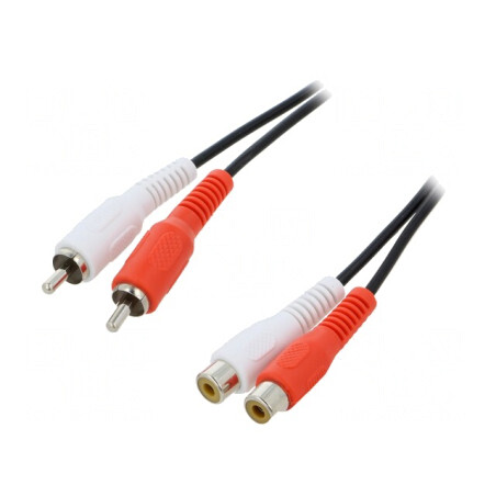 Cablu RCA Dual 5m Negru | Electronic-mag.ro | Componente Electronice