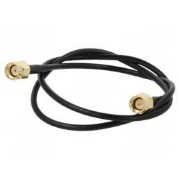 Cablu 50Ω 0,5m RP-SMA Tată - SMA Mufă Negru Drept | Electronic-mag.ro | Componente Electronice