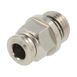 Racord Push-in Simplu 1/4" Alamă Nichelată 20bar | Electronic-mag.ro | Componente Electronice