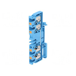 Conector Șine 4mm2 1 Pistă 4 Borne Albastru Wemid | Electronic-mag.ro | Componente Electronice
