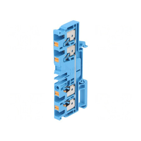 Conector Șine 4mm2 1 Pistă 4 Borne Albastru Wemid | Electronic-mag.ro | Componente Electronice