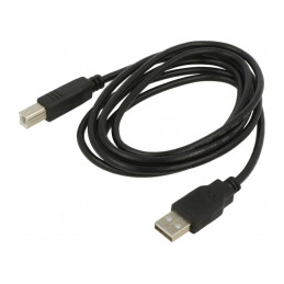 Cablu USB 2.0 A la B 3m Negru | Electronic-mag.ro | Componente Electronice