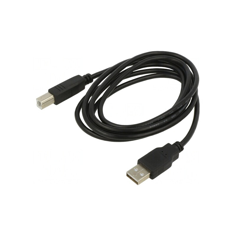 Cablu USB 2.0 A la B 3m Negru | Electronic-mag.ro | Componente Electronice
