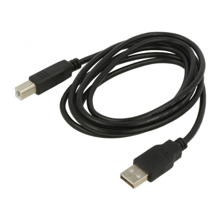 Cablu USB 2.0 A la B 3m Negru | Electronic-mag.ro | Componente Electronice