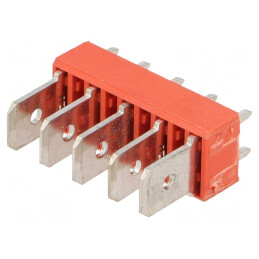 Terminal: conector spadă; 6,4mm; 0,8mm; THT; alamă; cositorit; 500V