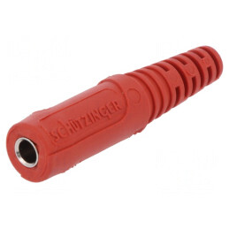 Soclu Banană 4mm 10A 70VDC Roșu Nichelat Pe Cablu | Electronic-mag.ro | Componente Electronice