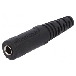 Soclu Banană Neagră 4mm 10A 70VDC Cu Cablu 2mm | Electronic-mag.ro | Componente Electronice