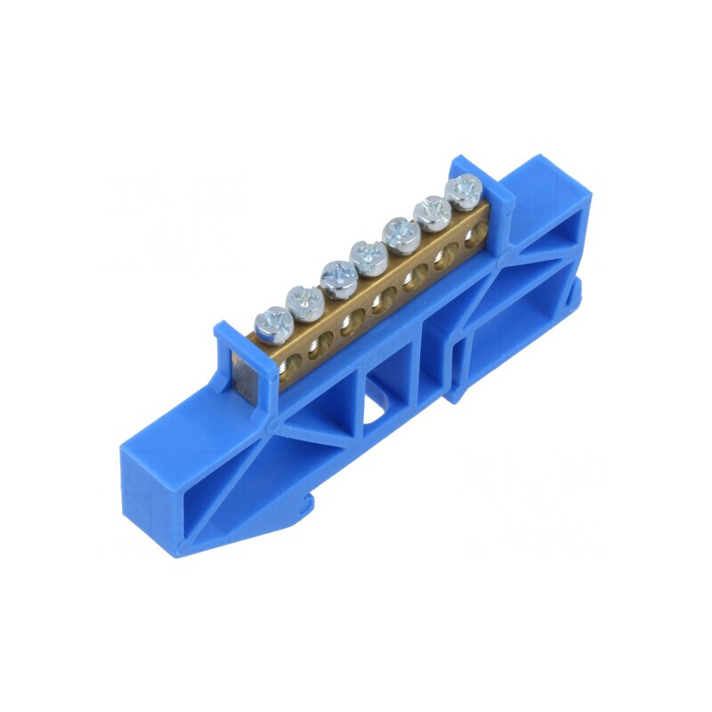Regletă de conexiuni 1 pistă 7 borne albastră | Electronic-mag.ro | Componente Electronice