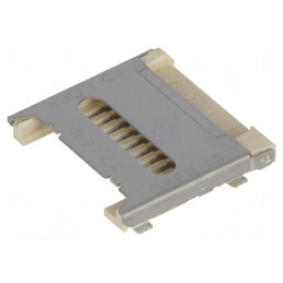 Conector pentru carduri microSD ecranat cu mâner articulat