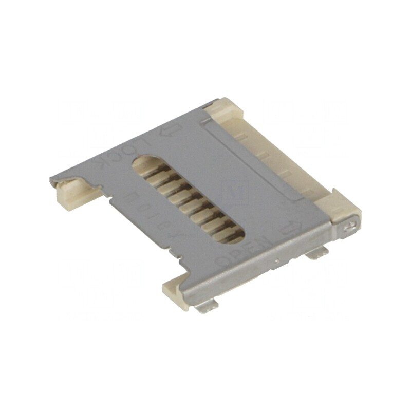 Conector pentru carduri microSD ecranat cu mâner articulat