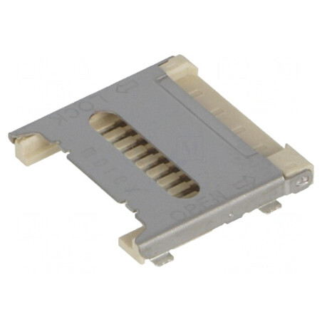 Conector pentru carduri microSD ecranat cu mâner articulat | Electronic-mag.ro | Componente Electronice