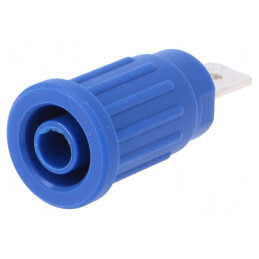 Soclu Banană 4mm 32A 1kV Albastru Nichelat | Electronic-mag.ro | Componente Electronice