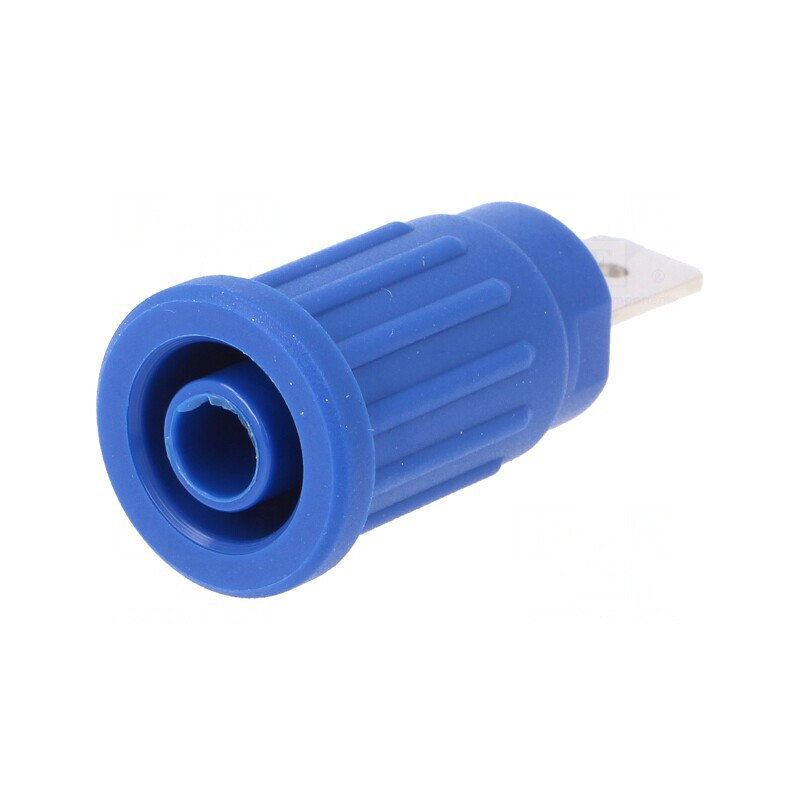Soclu Banană 4mm 32A 1kV Albastru Nichelat | Electronic-mag.ro | Componente Electronice