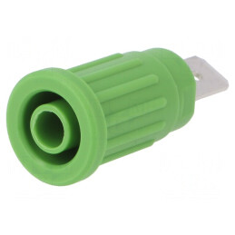 Soclu banană verde 4mm 32A 1kV 34,8mm | Electronic-mag.ro | Componente Electronice