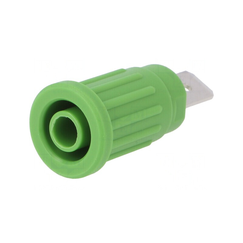Soclu banană verde 4mm 32A 1kV 34,8mm | Electronic-mag.ro | Componente Electronice