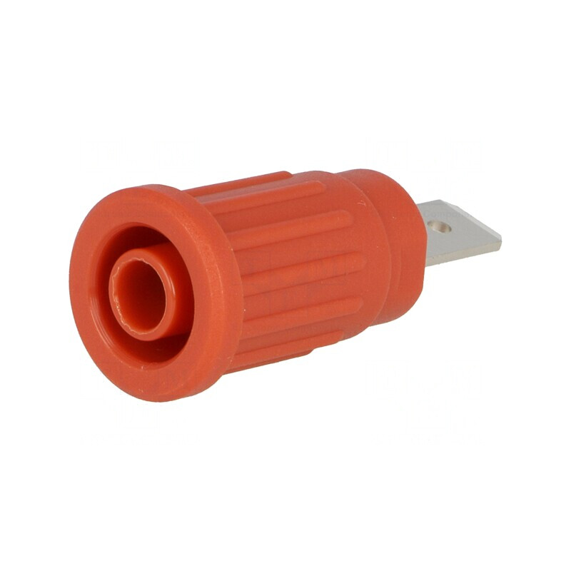 Soclu Banană 4mm 32A Roșu Nichelat | Electronic-mag.ro | Componente Electronice