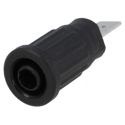 Soclu Banană 4mm 32A 1kV Negru Nichelat | Electronic-mag.ro | Componente Electronice