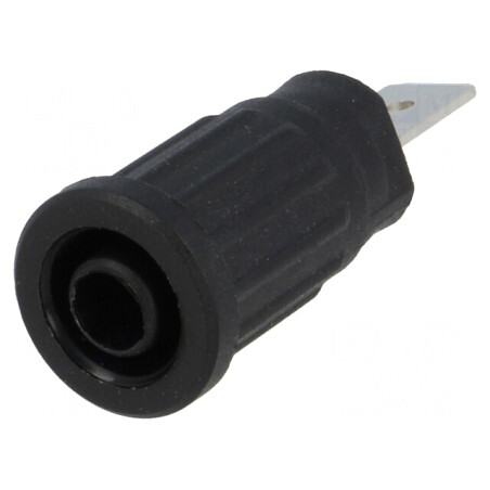 Soclu Banană 4mm 32A 1kV Negru Nichelat | Electronic-mag.ro | Componente Electronice