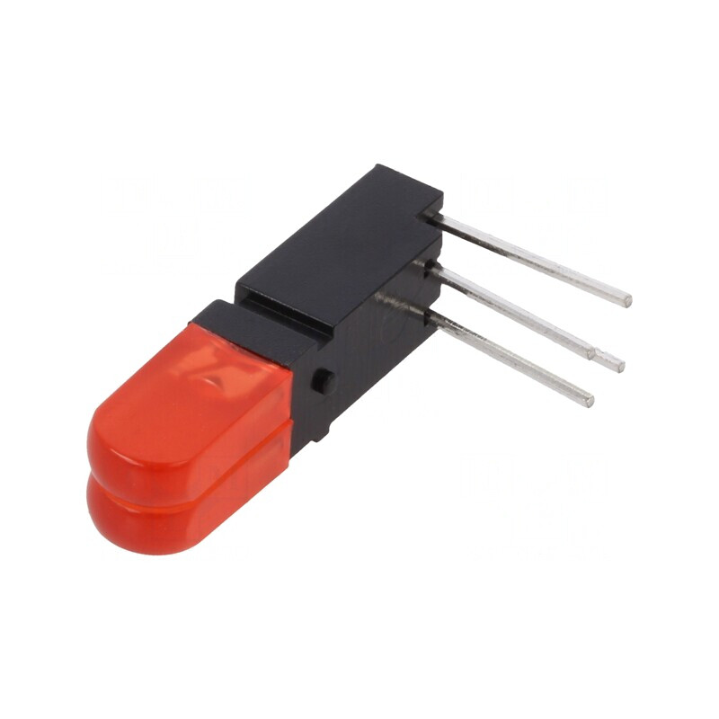 LED roșu cu 2 diode și lentilă difuză 20mA | Electronic-mag.ro | Componente Electronice