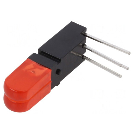 LED roșu cu 2 diode și lentilă difuză 20mA | Electronic-mag.ro | Componente Electronice