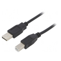 Cablu USB 2.0 A-B 3m Negru | Electronic-mag.ro | Componente Electronice