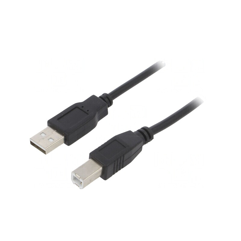 Cablu USB 2.0 A-B 3m Negru | Electronic-mag.ro | Componente Electronice