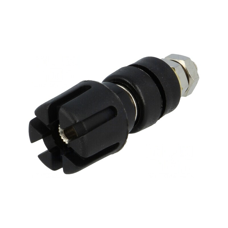 Soclu Banană 4mm 30A Negru Nichelat | Electronic-mag.ro | Componente Electronice