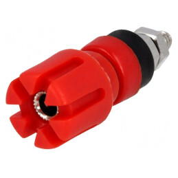 Soclu banană 4mm roșie 30A 60VDC 48mm | Electronic-mag.ro | Componente Electronice