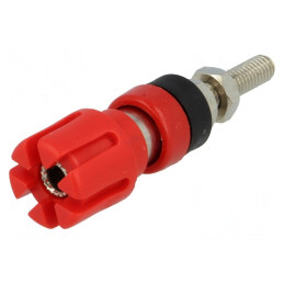 Soclu Banană 4mm 30A Roșu Nichelat | Electronic-mag.ro | Componente Electronice