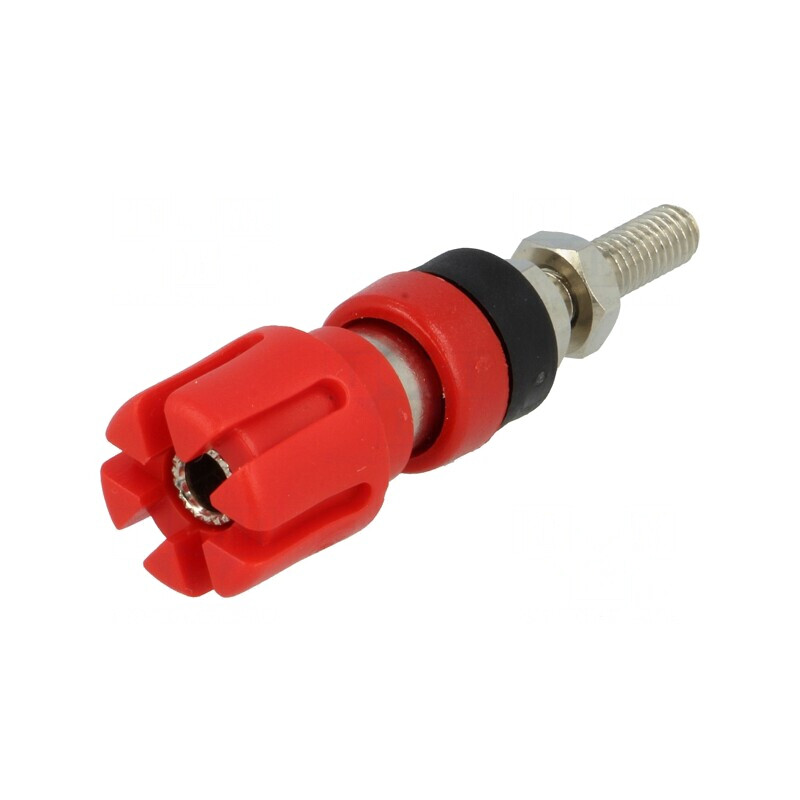 Soclu Banană 4mm 30A Roșu Nichelat | Electronic-mag.ro | Componente Electronice