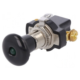 Comutator Push-Pull 10A 14VDC LED Negru | Electronic-mag.ro | Componente Electronice