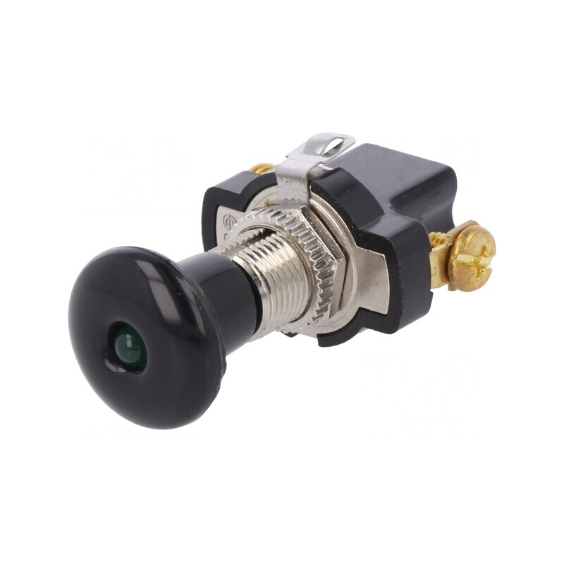 Comutator Push-Pull 10A 14VDC LED Negru | Electronic-mag.ro | Componente Electronice