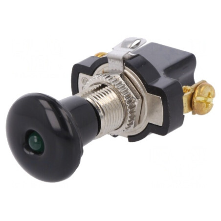 Comutator Push-Pull 10A 14VDC LED Negru | Electronic-mag.ro | Componente Electronice