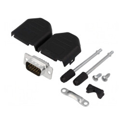 Mufă D-Sub HD 15-PIN pentru Lipire pe Cablu - Set Complet | Electronic-mag.ro | Componente Electronice