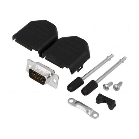 Mufă D-Sub HD 15-PIN pentru Lipire pe Cablu - Set Complet | Electronic-mag.ro | Componente Electronice