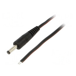 Cablu Alimentare DC 4.0/1.7 Negru 0.5m | Electronic-mag.ro | Componente Electronice