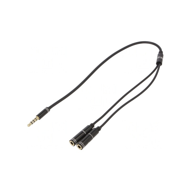 Cablu Audio Jack 3.5mm 4-Pin 0.2m Negru | Electronic-mag.ro | Componente Electronice