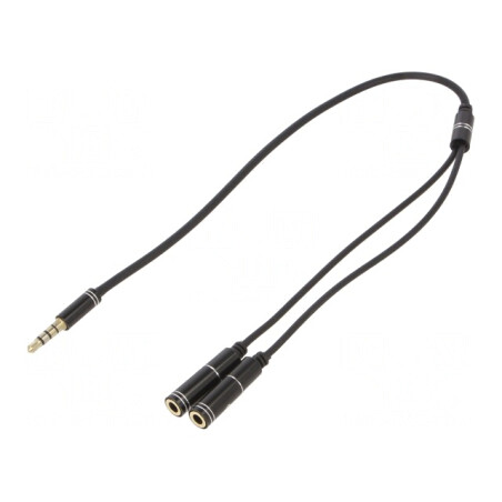 Cablu Audio Jack 3.5mm 4-Pin 0.2m Negru | Electronic-mag.ro | Componente Electronice