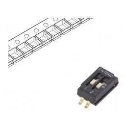 Comutator DIP-SWITCH 2 Secțiuni OFF-ON 24VDC | Electronic-mag.ro | Componente Electronice