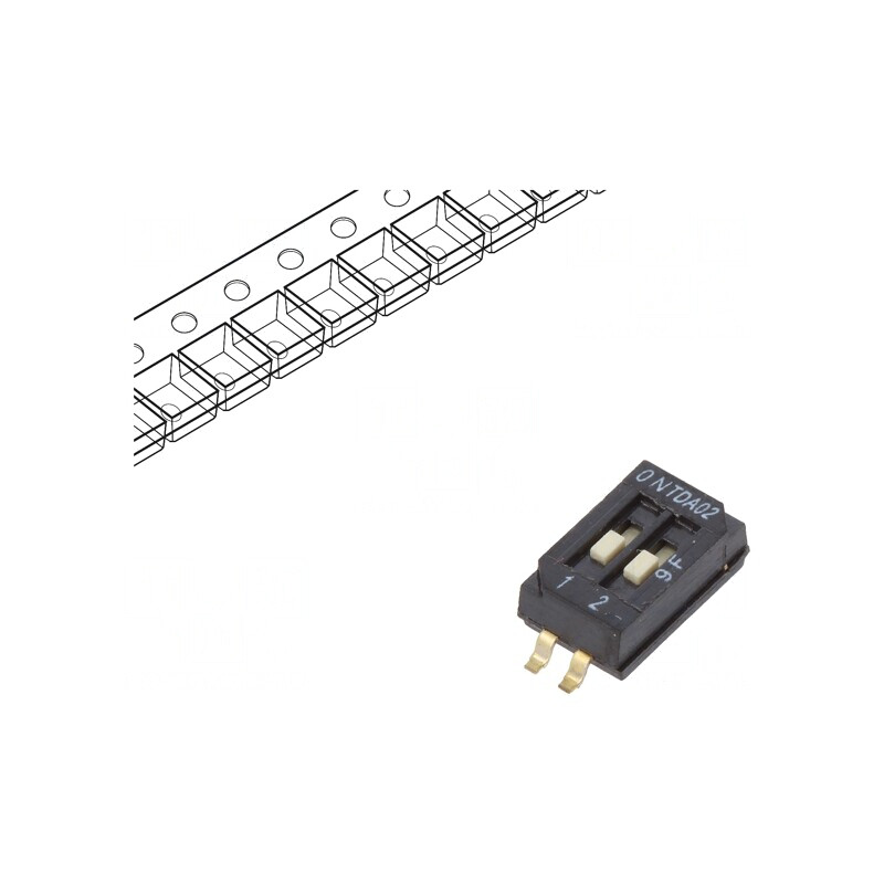 Comutator DIP-SWITCH 2 Secțiuni OFF-ON 24VDC | Electronic-mag.ro | Componente Electronice