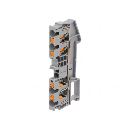 Terminal de Îmbinare Șine 0,2-6mm2 4 Borne Gri Push-In | Electronic-mag.ro | Componente Electronice