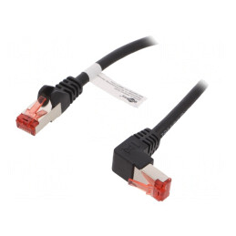 Cablu Patch Cord S/FTP Cat6 Negru 1m