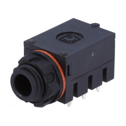 Soclu Jack 6,3mm Mamă Stereo Etanș cu Piuliță Hexagonală | Electronic-mag.ro | Componente Electronice