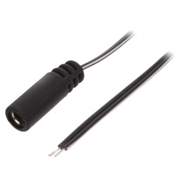 Cablu Alimentare DC 5,5/2,1 Soclu Drept 0,2m Negru | Electronic-mag.ro | Componente Electronice
