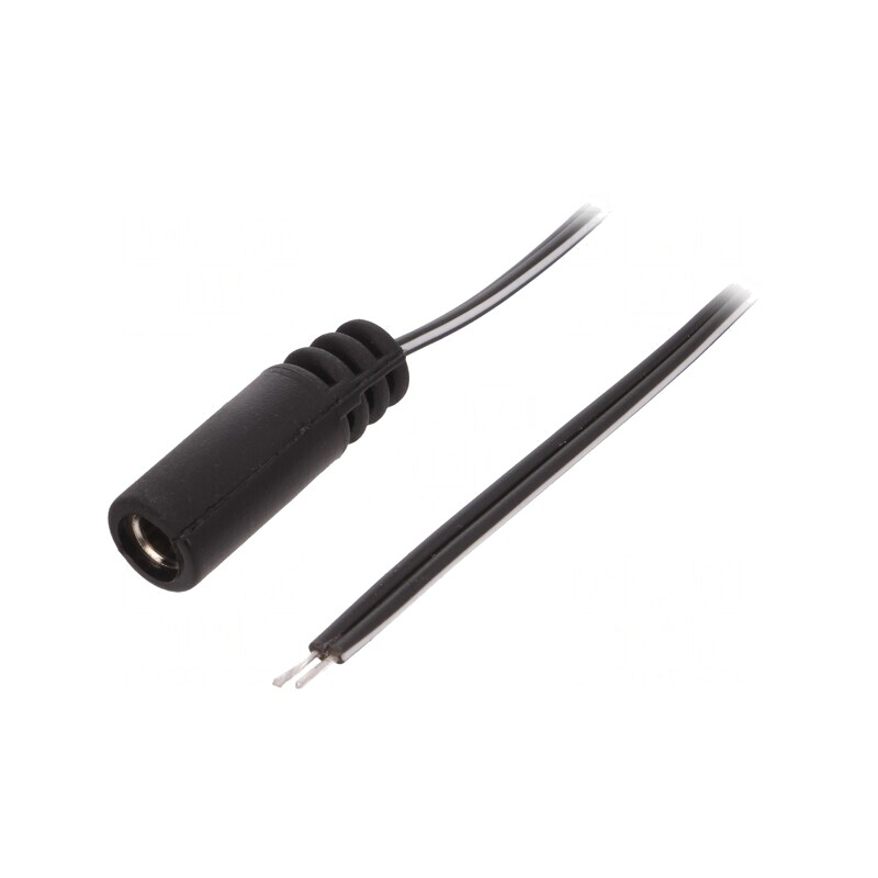 Cablu Alimentare DC 5,5/2,1 Soclu Drept 0,2m Negru | Electronic-mag.ro | Componente Electronice
