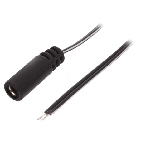 Cablu Alimentare DC 5,5/2,1 Soclu Drept 0,2m Negru | Electronic-mag.ro | Componente Electronice