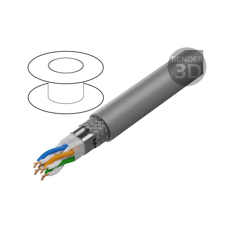 Cablu Ethernet Industrial HELUKAT 200 SF/UTP Cat5e 4x2x24AWG | Electronic-mag.ro | Componente Electronice