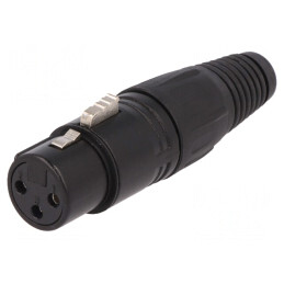 Mufă XLR 3-Pin Mamă pe Cablu Neagră